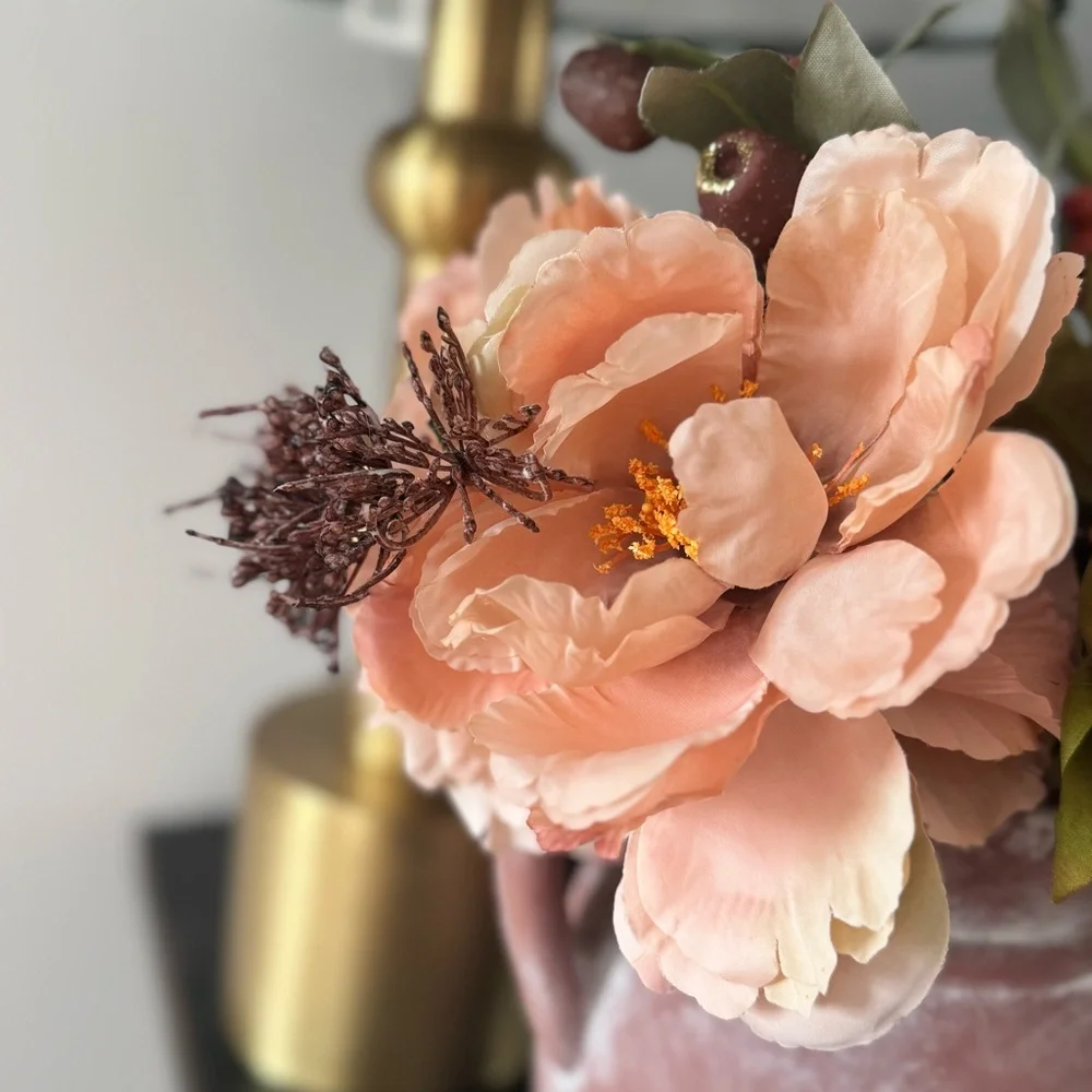 Artificial Flower in Pot Rose Simulation Flower Bouquet, Holding / Fall Decor
